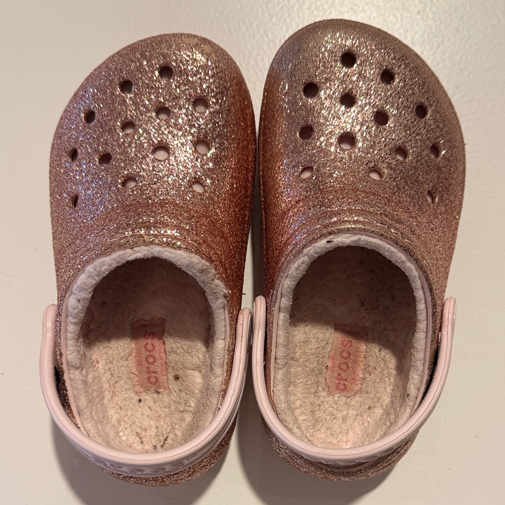 CROCS Glittery Lined Pink Kids c9 - Picture 6 of 6